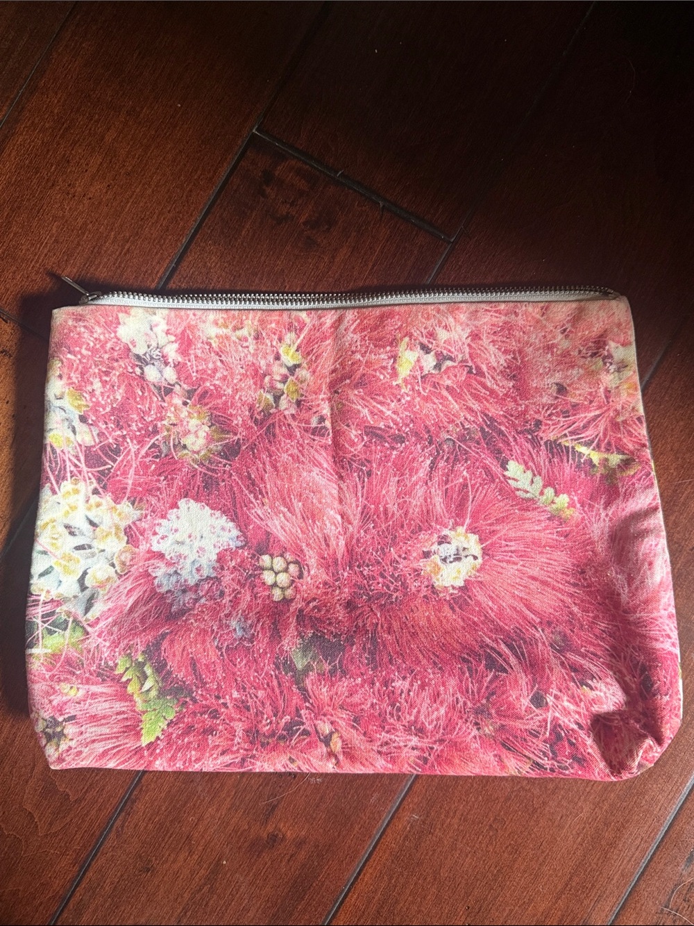 Samudra Pink Floral Print Cosmetic Pouch